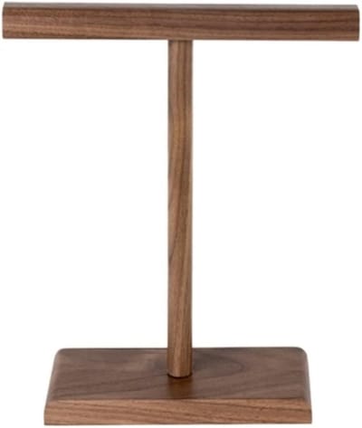 Hoofdtelefoonhouder Hout - Headsetstandaard Bureau - Bureau Organisatie - Stevige Houten Basis - 24x8x18 cm - Bruin
