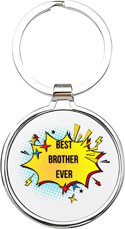 Akyol - Best brother ever Sleutelhanger - broer - De leukste broer - broer sleutelhanger - broers sleutelhanger - Sleutelhanger voor je broer - Familie sleutelhanger - verjaardagscadeautje - Broer cadeau - Brother - broertje - 4 x 7,5 CM