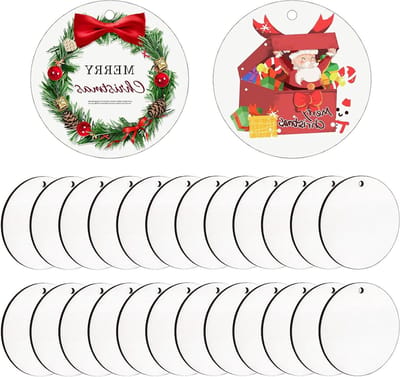 20 Stuks Sublimatie Virgin Pendants, Gepersonaliseerde MDF Ronde Hangers voor Halloween en Kerst Decoratie DIY Benodigdheden