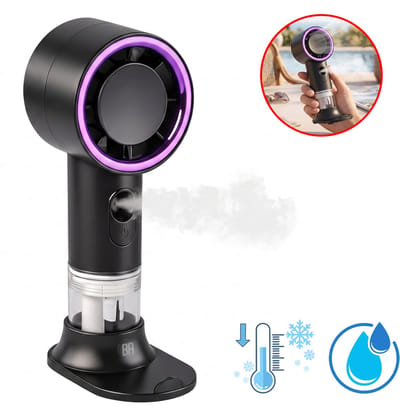 Best Active Mini Handventilator met Verneveling - Kleine Ventilator Oplaadbaar - Draagbare Handventilator met Waternevel - 3 Standen - USB-C - Voor Thuis, Kantoor & Onderweg - Zwart