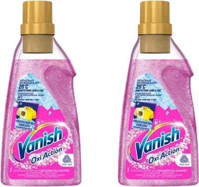 Vanish Oxi Action Wasbooster Gel – Vlekverwijderaar – 2 x 750 ml – Nieuwe Formule – Zonder Bleekmiddel – Anti-Geuroplossing – Geschikt voor Wol & Zijde