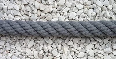 Leuning touw - Afzet touw - Decoratie binnen buiten - 4-voudig gedraaid - 30mm diameter - Grijs