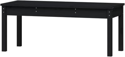 Tuinbank Hout - Buitenbank Parkbank - Ontspannen Buiten - Massief Grenenhout - 109 cm - Zwart