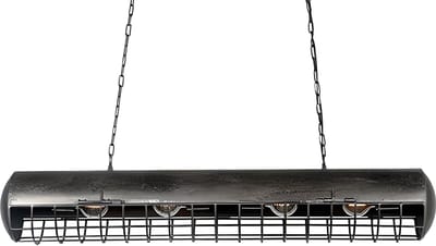 by Mooss - Hanglamp - Industrieel - Zwart - Metaal - 115cm - 4 lichtpunten