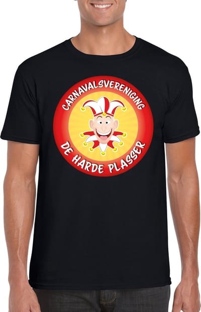Carnavalsvereniging De Harde Plasser fun t-shirt heren zwart - Brabant carnaval verkleedkleding S