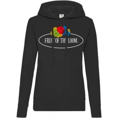 Dames Hoodie Fruit of the Loom Vintage Logo Print