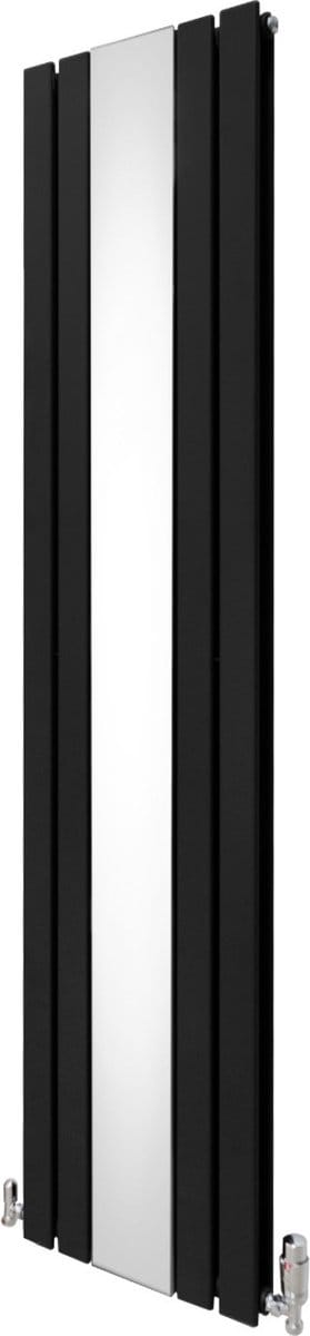 Spiegelradiator + trv-chroomkranen - zwart - 1800x425 mm - 6012btu