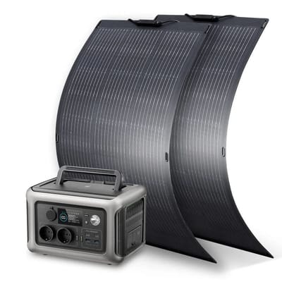ALLPOWERS Zonnegeneratorset 600W (R600 + SF100 100W flexibel zonnepaneel) - R600+ 2 stuks SF100 zonnepaneel 100W