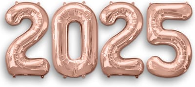 Q2Party - 2025 - New Year - Ballonnen - Set - Rose Goud - NYE - Versiering - Nieuw Jaar - Decoratie - Happy New Year Ballonnen - XL Formaat