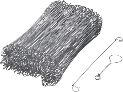 NATURE Set van 200 gegalvaniseerde stalen lussen voor draadkrimptang - (L16 cm x Ø1 mm)