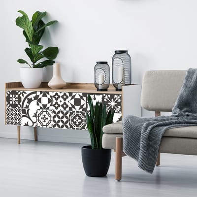 Decoratieve meubelstickers - 24 authentieke Cravio cementtegel meubelstickers - 24 stickers 10x10cm