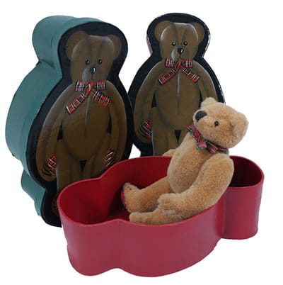 PIA Soft Toys - Set van 2 Pluche Beren Knuffels in doos - 2 kleuren ass. - 21 cm