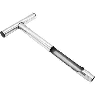 12,8 '' Bodemmonsternemer Sonde T-stijl Handvat Bodemtestkits met 2 stuks monsterzakken Staal Bodembemonstering zilver