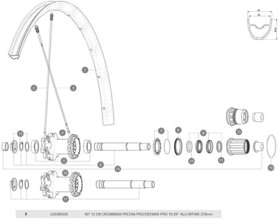 Rayon Mavic Spoke 12 Shb Sf Al BK