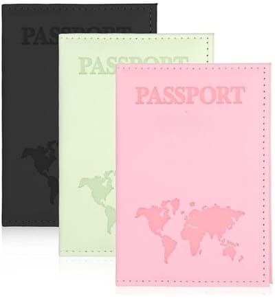 Famanu - Paspoorthouder set (3-pack), reisportemonnee en beschermhoes voor paspoort, must-have accessoire voor dames en heren