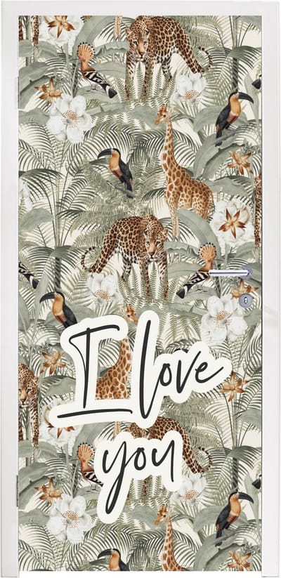 Deursticker I love you - Quotes - Spreuken - Love - 95x235 cm - Deurposter