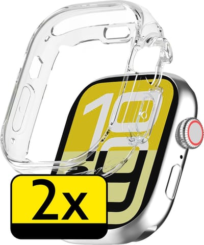 Hoesje - 2 Stuks - Geschikt voor Apple Watch SE 3 (40 mm) - Sterk & Shockproof - Smartwatch Full Bumper Hoes - Siliconen Case Cover - Transparant