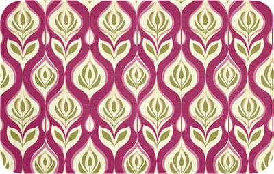 WC mat 80x50 cm - Antislip - Retro - Floraal - Paars - Toiletmat - Vloermat - Douchemat - Toilet tapijt - Toiletmatten