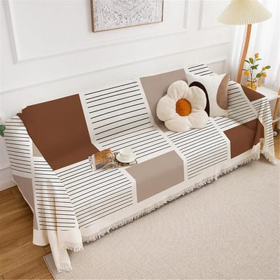 Zachte Rechthoekige Sofa Plaid voor Bank of Bed - Streeppatroon - Meerdere Maten