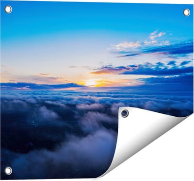 Gards Tuinposter Zonsondergang in de Wolken - 50x40 cm - Tuindoek - Tuindecoratie - Wanddecoratie buiten - Tuinschilderij