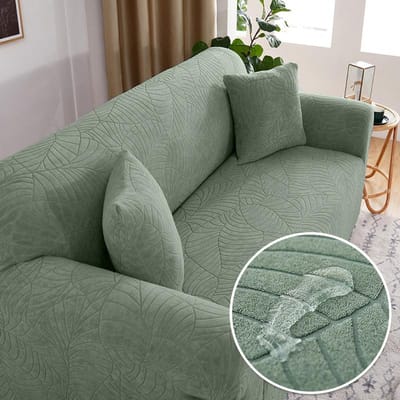 Bankhoes voor woonkamer Dikke elastische jacquardhoes voor bank, bank, fauteuil, 1/2/3/4-zits L-vormige hoekbankhoes 4 Seater 235-300cm