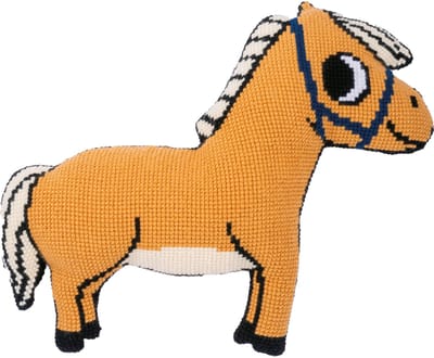 Vervaco - Kruissteekvormkussen kit met rug - Eva Mouton - Pony - PN-0199808 - Borduren - Borduurpakket - Borduurpakket volwassenen - Borduurpakket kind