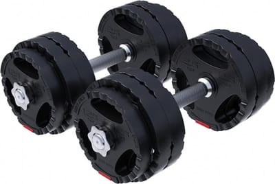 Gorilla Sports Dumbellset - Halterset - Gripper Kunststof - 30 kg - Halterstang met gewichten