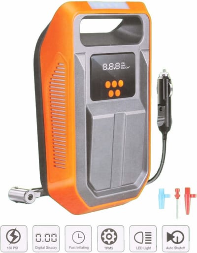 Hofftech Compressor met Accessoires - 12 volt - 10 Bar - 150 PSI - Digitaal