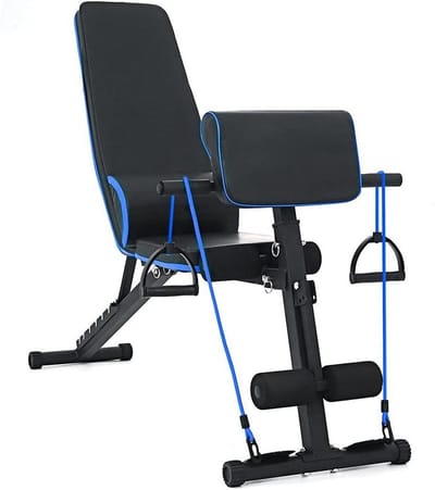 Verstelbare Gewicht Bank - Fitness Bank - Kracht Training - 7 Rugleuning Posities - 120 kg Capaciteit - Blauw