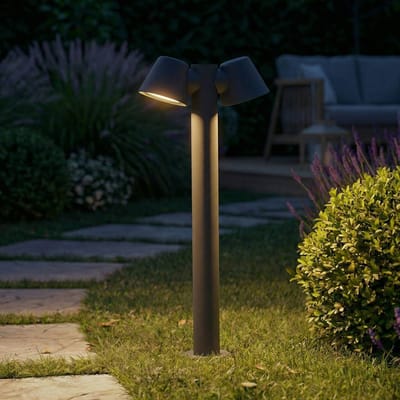 Lindby tuinpadverlichting Ileyna, 2-lamps, antraciet, 100 cm