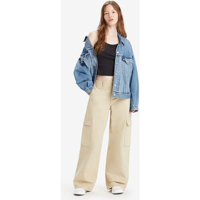 Levi's Baggy Cargo Pant Beige Maat: W25L32 | Cargobroeken Outlet | Dames | Beige