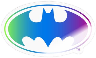 Batman Logo Rainbow Colours Sticker maat S (10 x 10 cm)