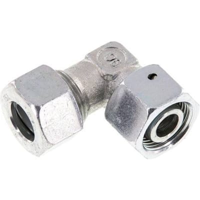 M22x1.5 x 15L Verzinkt Stalen Verstelbaar L-Fitting 90graden met Afdichtconus en O-ring 315 Bar DIN 2353