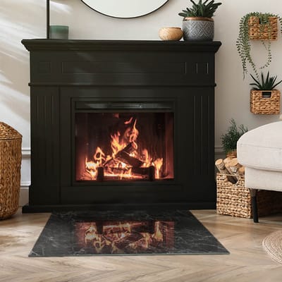 Coloray Vloerplaat Houtkachel - Plaat voor Onder Kachel - 80 cm x 60 cm - Kachel Vloerplaat - Zwart Vloerplaat Kachel - Onderplaat - Vloerplaat Openhaard - Houtkachel Accessoires - Onderplaat Voor Houtkachel