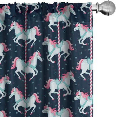 ABAKUHAUS Baby Voorhangen – 2-delige set Microvezel 75x175 cm – halfdonker, roedezak, indigo, bleekblauw, roze