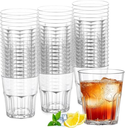 Plastic drinkbekers 200 ml - herbruikbaar acryl - transparant - ideaal voor feesten - ShopVlot
