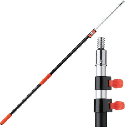 Telescopische steel - Verlengstok - Hoge plekken bereiken - Antislip handvat - 365 cm - Grijs