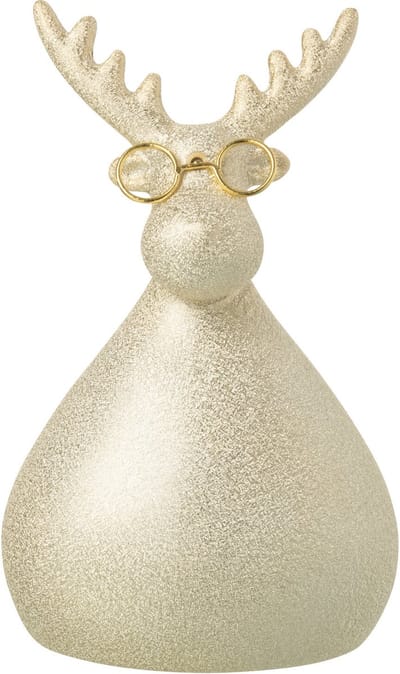 J-Line figuur Rendier - porselein - goud - small