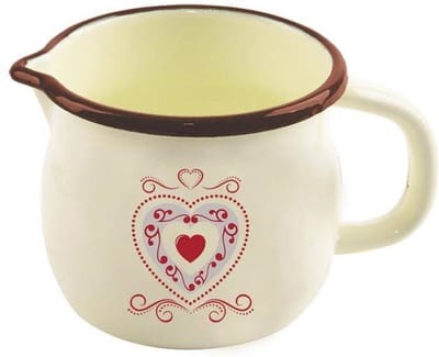 Mok Geëmailleerde Beige TONCA 1,2 l - Koffiemok - Theebeker - Koffie - Beker