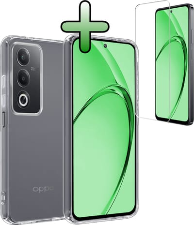 Hoesje Met Screenprotector - Geschikt voor OPPO A80 - Sterk & Shockproof - Back Cover - Siliconen Case - Telefoon Hoes - Transparant