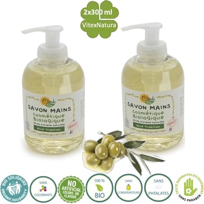 Ruwe Olijfolie | handzeep 2x300ml | Ingrediënten uit biologische landbouw | Cigale Bio