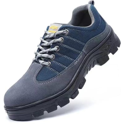 Chaussures d'assurance travail Anti-écrasement, Anti-perforation, Respirantes et Légères Lacets de sécurité Chaussures de travail à plaque d'acier 46