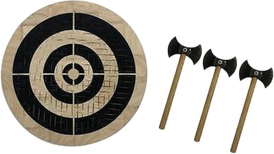 Bijl werpspel set - Houten doelspel - Feestjes Buiten - Veilig voor Binnen - 27x27cm