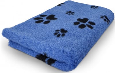 Topmast Vetbed - Hondendeken - Benchmat -puppykleed dierenmat - Kobaltblauw voetprint Anti-Slip - 150x100 cm machinewasbaar