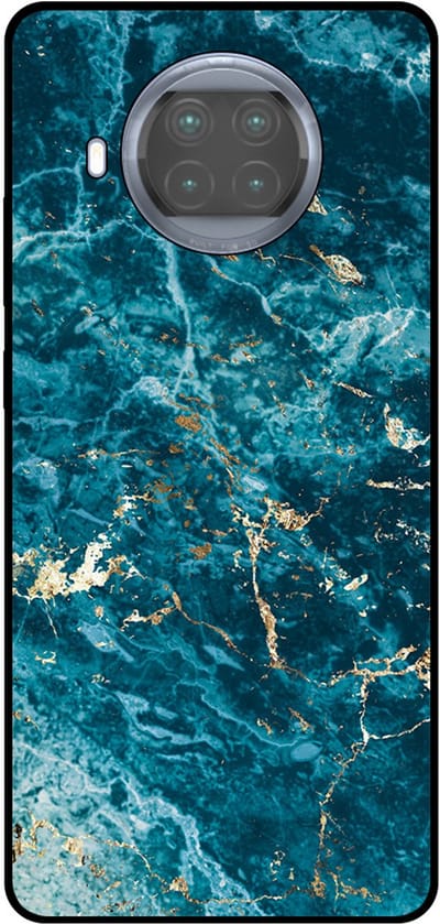 Smartphonica Telefoonhoesje Geschikt voor Xiaomi Mi 10T Lite met marmer opdruk - TPU backcover case blue marble design - Blauw geschikt voor Xiaomi Mi 10T Lite