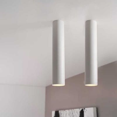 2x Canopus bianco l by LUSENZ - Cilindervormige opbouwspot in met mat witte coating