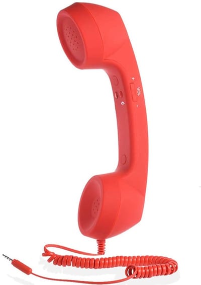 Dailygoods- Telefoonhoorn Retro - Mobiele Telefoon Ontvanger - Microfoon met Hoge Kwaliteit - 3,5 mm Aansluiting - ABS Materiaal - 100 cm Kabellengte - Telefoonontvanger