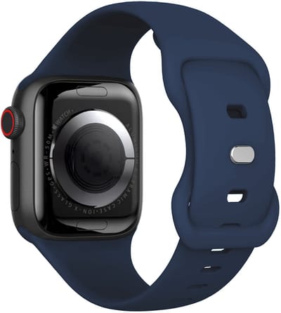 Bandje Geschikt voor Apple Watch 1, 2, 3, 4, 5, 6, 7, 8, 9, SE - 38/40/41 mm Bandje Siliconen Horloge Band Verstelbaar - Smartwatch Bandje Siliconen - Donkerblauw