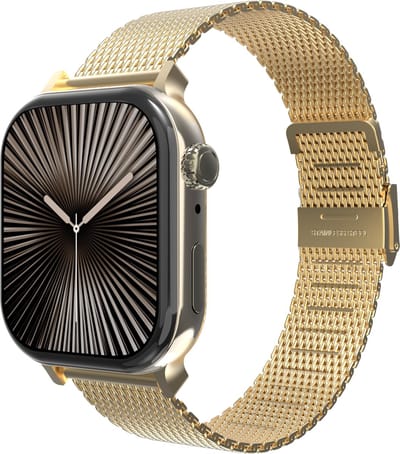 Cazy horlogebandje geschikt voor Apple Watch Bandje (Silksteel) - Smartwatchbandjes - Universeel bandje geschikt voor Apple 38/40/41/42 mm - Goud
