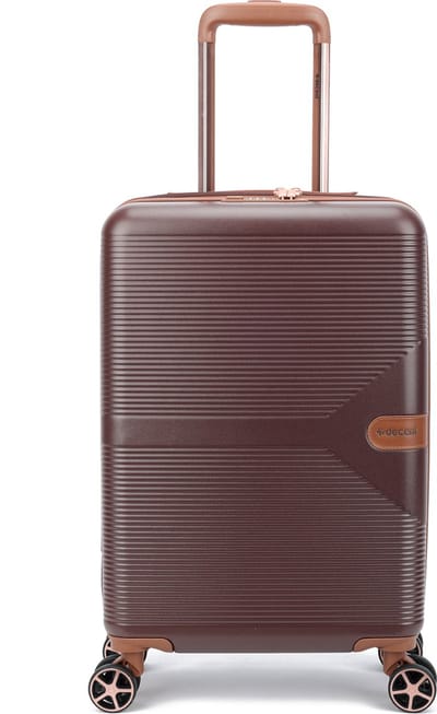 Decent STELLA Handbagage koffer 55x35x20 cm- Handbagage trolley 35 liter- Lichtgewicht koffer - Reiskoffer - Veilig TSA Cijferslot – Spinner handbagage 55 cm – Bruin